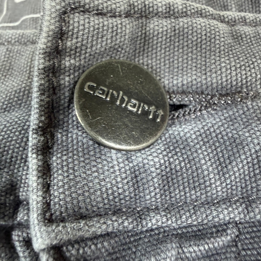 Carhartt Mens Relaxed Fit Canvas Work Pants Grey 32x32 Utility Carpenter Trouser - Picture 3 of 10